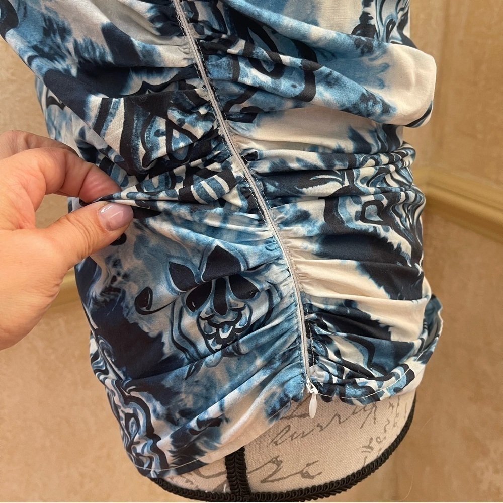 Zara Blue and White Floral Print Spaghetti Strap Tank - Picture 7 of 13
